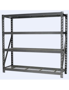 Professional Heavy Duty Shelving Unit 500kg Powder Coated Steel 1960x610x1830mm 4 shelves | Stalwart DA-FUJI406