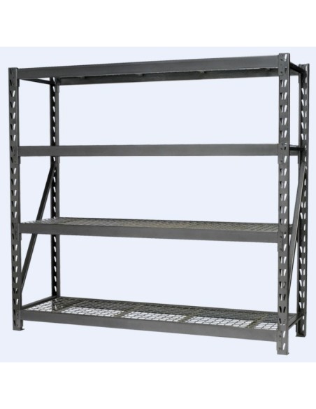 Professional Heavy Duty Shelving Unit 500kg Powder Coated Steel 1960x610x1830mm 4 shelves | Stalwart DA-FUJI406