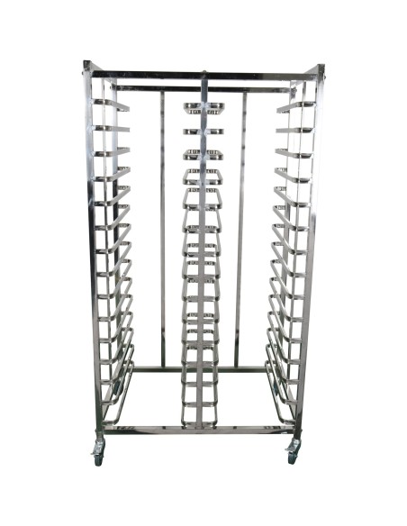 Design Rack Trolley Dual Row 2x15 Tiers for 660x460mm Sheet Pans | Stalwart DA-ERT7515X2