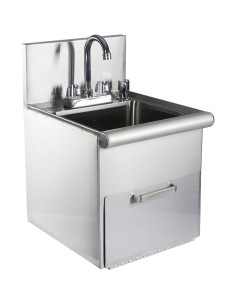 Hand Wash Sink with Faucet & Soap dispenser & Paper towel dispenser Back splash Stainless steel | DA-SSHWS1614