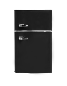 Double Door Retro Refrigerator with Freezer 90 Litre Black | DA-BCD90