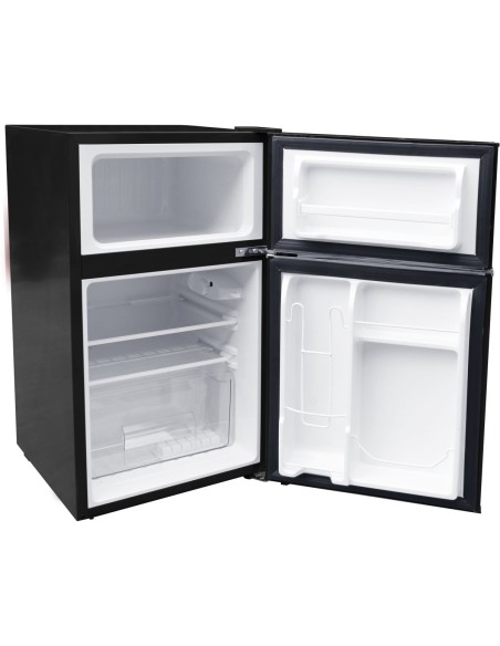 Double Door Retro Refrigerator with Freezer 90 Litre Black | DA-BCD90