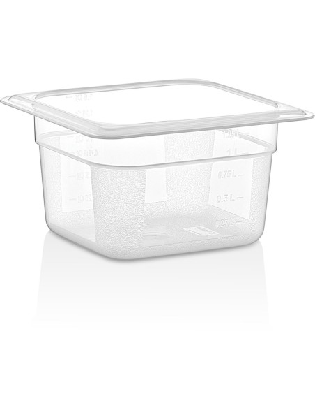 Polypropylene Gastronorm Pan GN1/6 Depth 100mm Clear 1.25 litres | Stalwart DA-GNPP16100