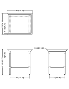 Commercial Stainless Steel Dish Sorting Table 914mm Width | Stalwart SRT36 2