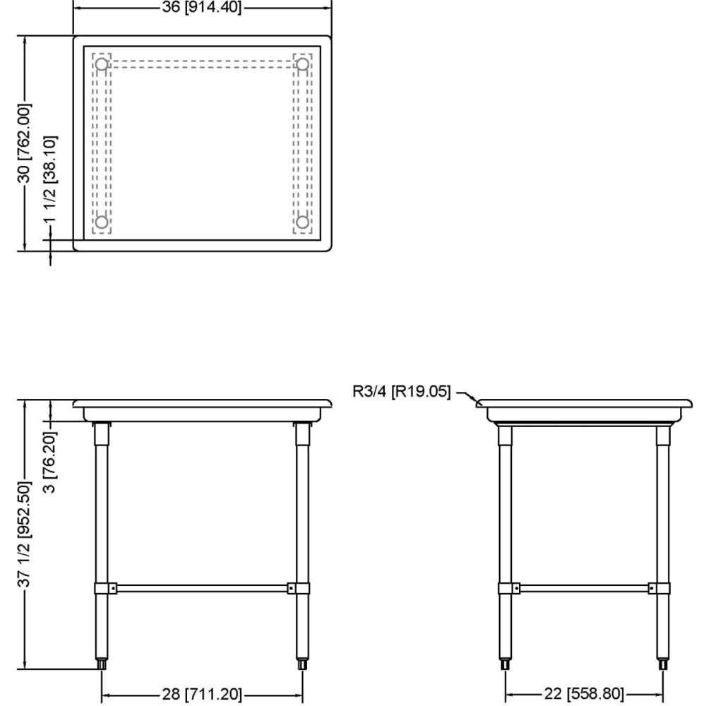 Commercial Stainless Steel Dish Sorting Table 914mm Width | Stalwart SRT36