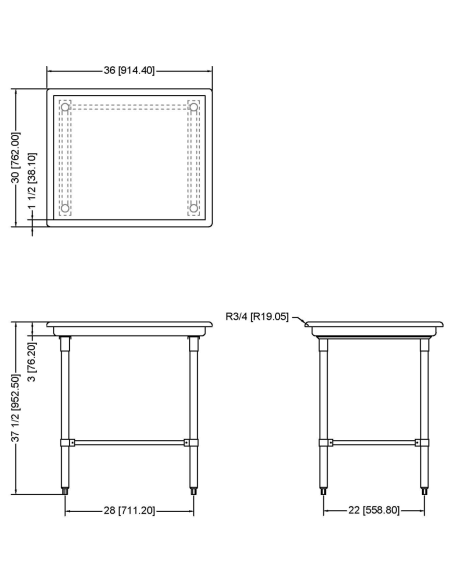Commercial Stainless Steel Dish Sorting Table 914mm Width | Stalwart SRT36