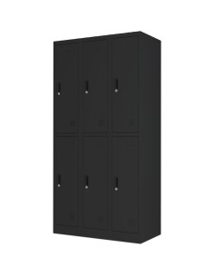 Commercial Black 6 Door Locker 900x450x1800mm | Stalwart DA-LOCKER6TWBLACK