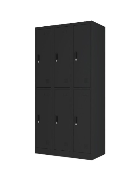 Commercial Black 6 Door Locker 900x450x1800mm | Stalwart DA-LOCKER6TWBLACK