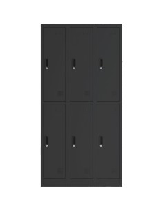 Commercial Black 6 Door Locker 900x450x1800mm | Stalwart DA-LOCKER6TWBLACK 2