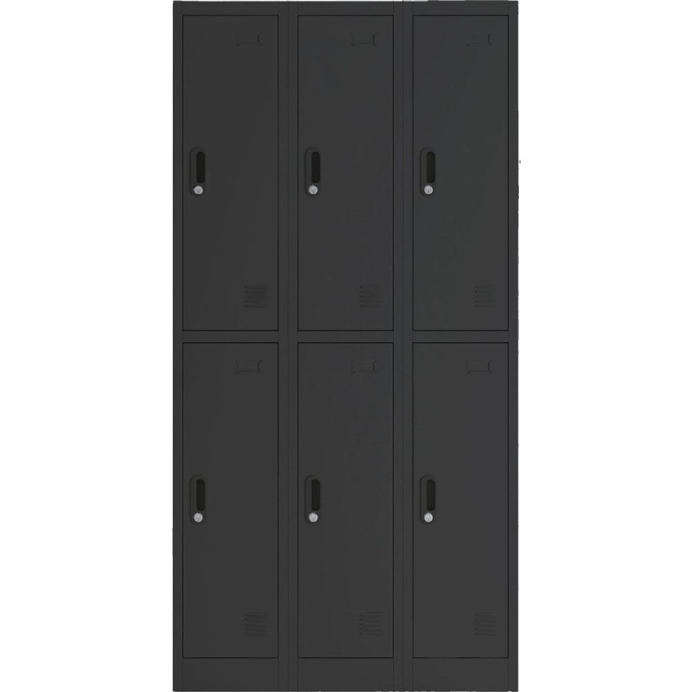 Commercial Black 6 Door Locker 900x450x1800mm | Stalwart DA-LOCKER6TWBLACK