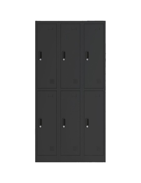 Commercial Black 6 Door Locker 900x450x1800mm | Stalwart DA-LOCKER6TWBLACK