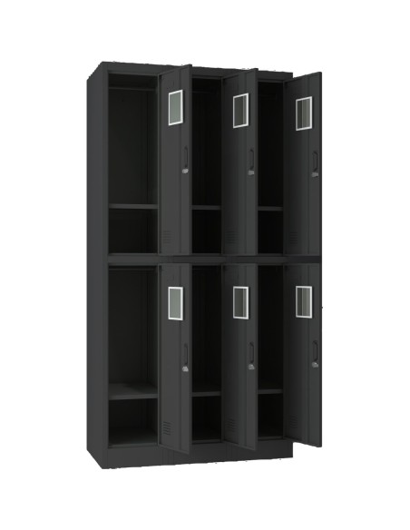 Commercial Black 6 Door Locker 900x450x1800mm | Stalwart DA-LOCKER6TWBLACK