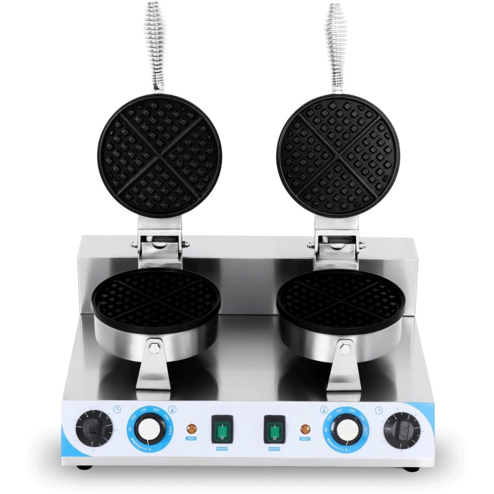 Commercial Premium Waffle maker Double Round | Stalwart DA-MARWF2