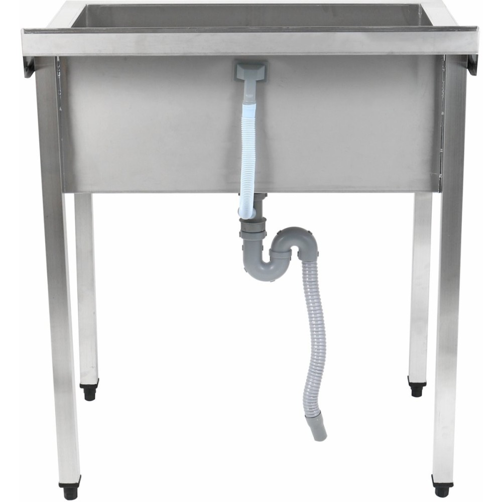 Commercial Pot Wash Sink Stainless steel 1 bowl Splashback 800x600x900mm Square legs | Stalwart DA-PSA8060
