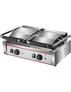 Heavy Duty Twin Panini Contact grill Ribbed 3.6kW Dual Zone | Stalwart DA-HEG813 2