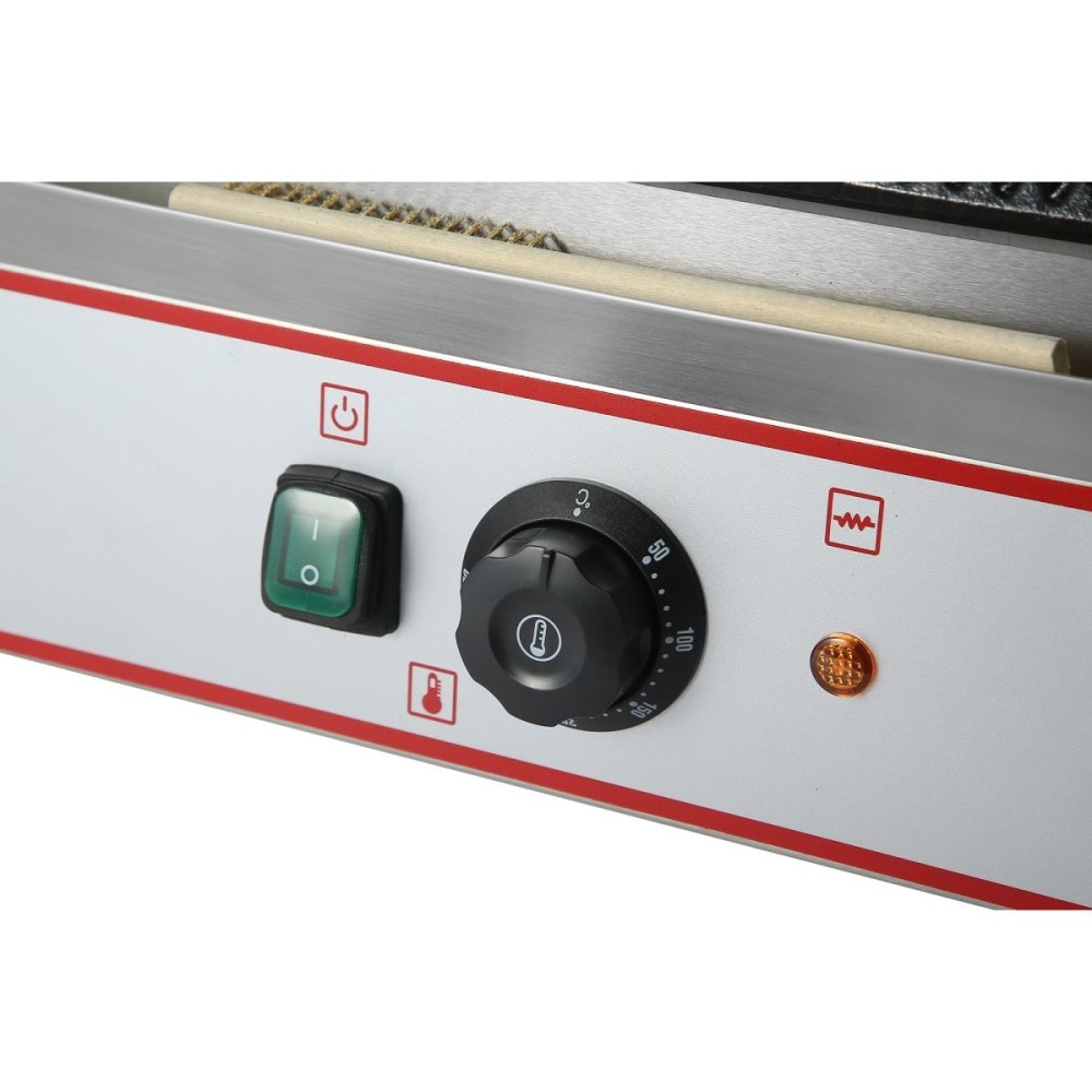 Heavy Duty Twin Panini Contact grill Ribbed 3.6kW Dual Zone | Stalwart DA-HEG813