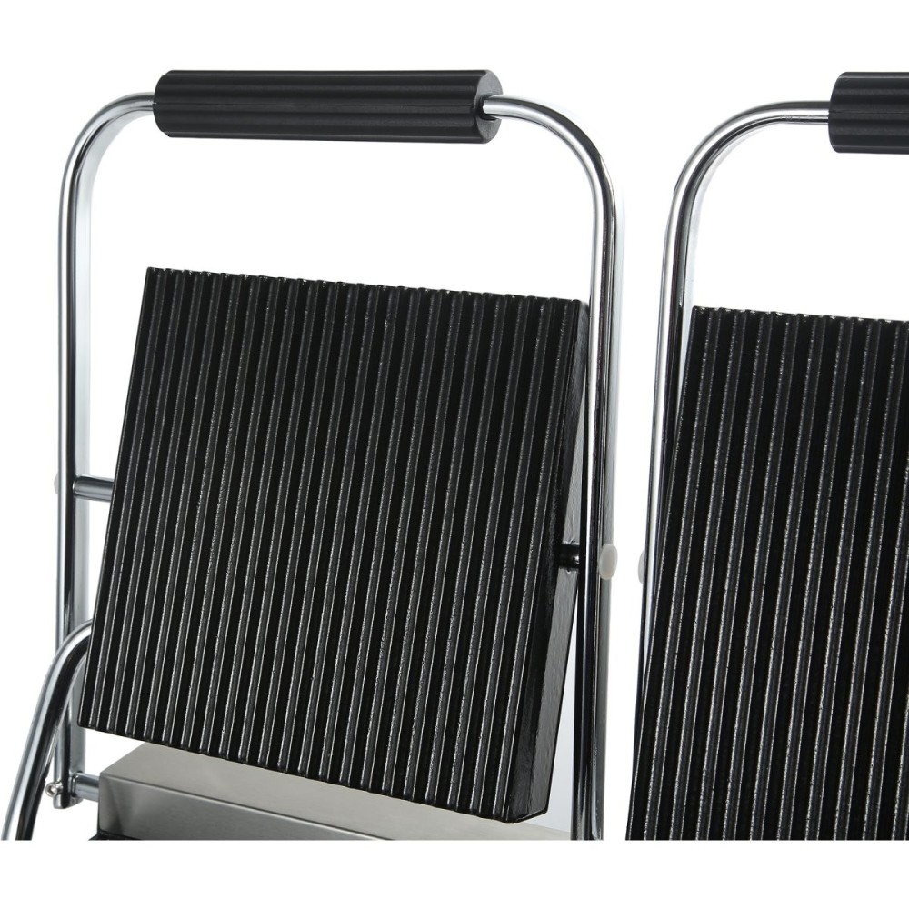 Heavy Duty Twin Panini Contact grill Ribbed 3.6kW Dual Zone | Stalwart DA-HEG813