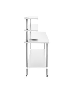 Stainless Steel Prep table 1200mm Width 2 x Top Shelf 1 x Undershelf | Stalwart DA-WTS60120 2