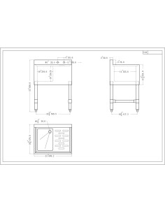 Commercial Sink Stainless steel 1 Bowl Right side Drain board | Stalwart DA-BS1T24R 2