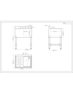 Commercial Sink Stainless steel 1 Bowl Left side Drain board | Stalwart DA-BS1T24L 2