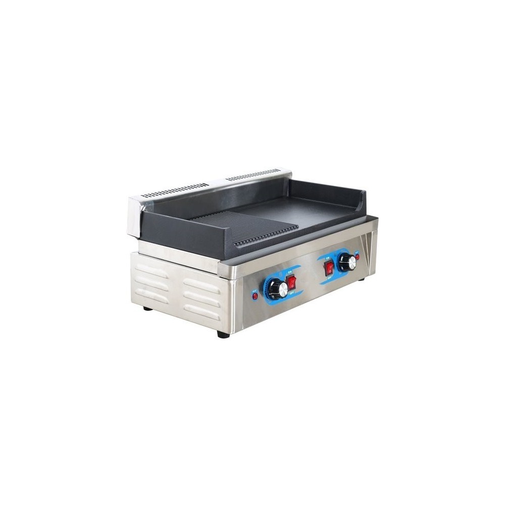Professional Grill Electric 1 zone 2.3kW Smooth/Ribbed Cast iron top | Stalwart DA-GP5530EGW