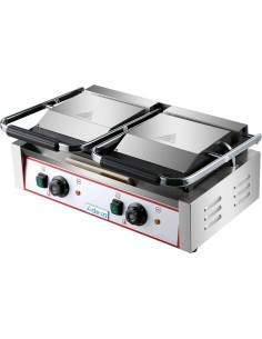 Heavy Duty Twin Panini Contact grill  Ribbed/Smooth 3.6kW Dual Zone | Stalwart DA-HEG813A 2