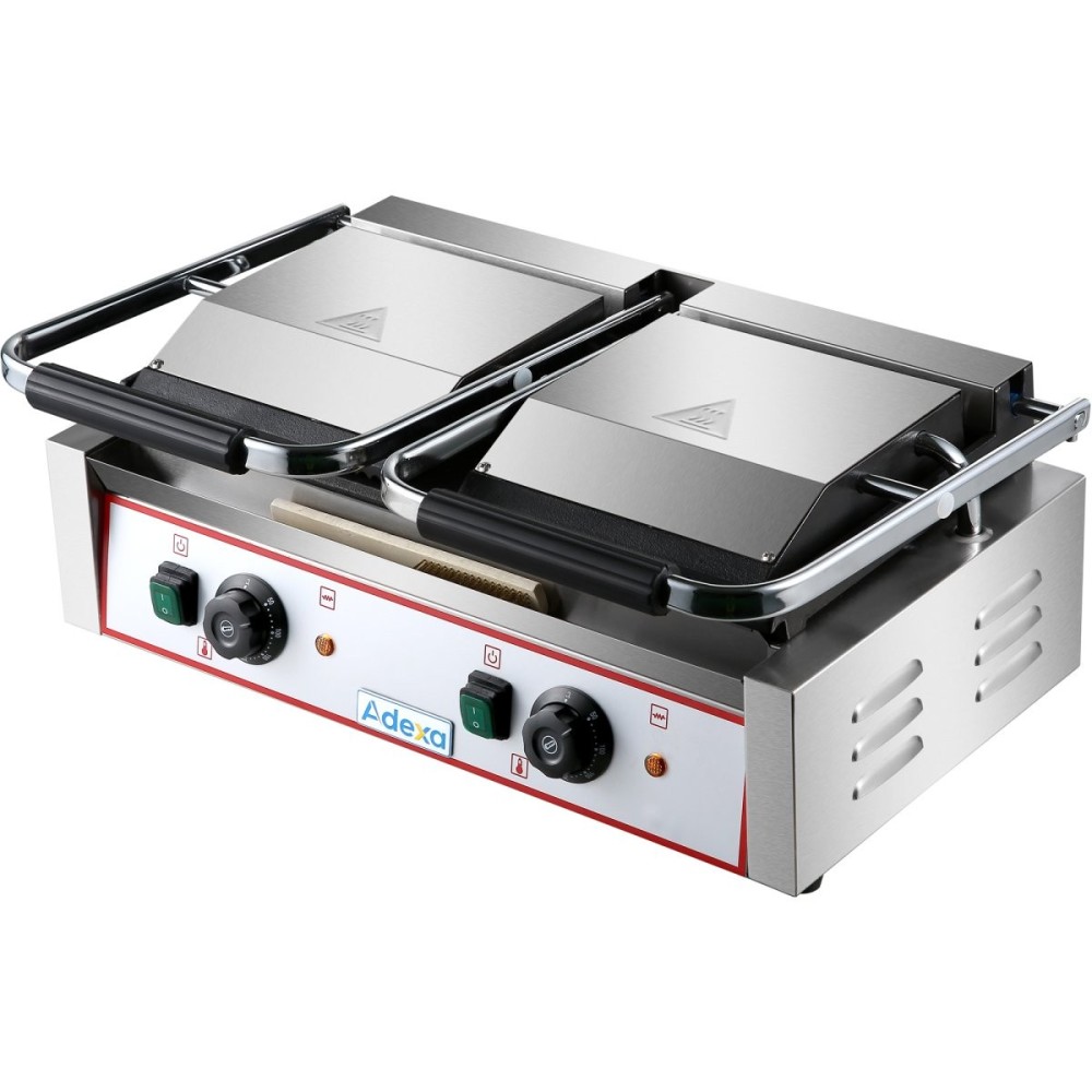 Heavy Duty Twin Panini Contact grill  Ribbed/Smooth 3.6kW Dual Zone | Stalwart DA-HEG813A