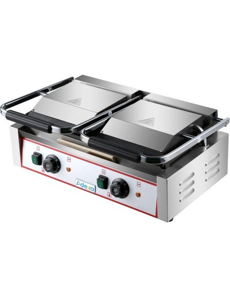 Heavy Duty Twin Panini Contact grill  Ribbed/Smooth 3.6kW Dual Zone | Stalwart DA-HEG813A
