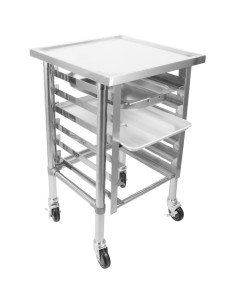 Commercial Mobile Equipment Stand with 6 Tier Tray Rack GN1/1 Marine Edges 1000x600x600mm | Stalwart DA-WHMTR60100C 2
