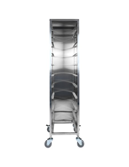 10 tier Rack/Tray/Pan Trolley for width 310-350mm Covered sides Stainless Steel  | Stalwart DA-PT10P