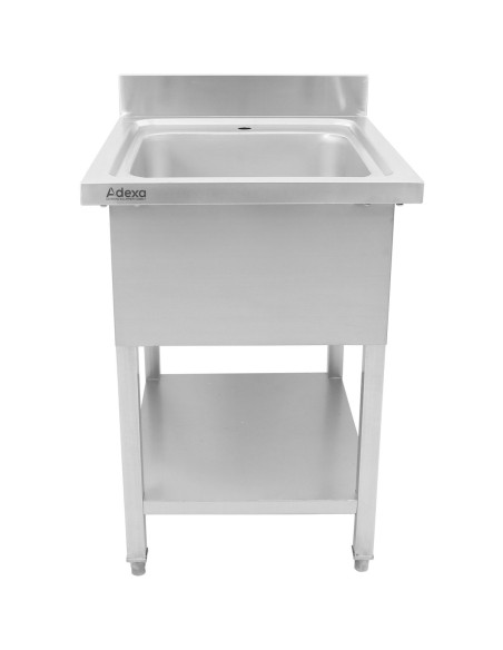 Commercial Sink Stainless steel 1 bowl Bottom shelf Splashback 600mm Depth 600mm | DA-THSTR66BM1