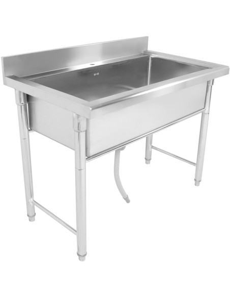 Commercial Pot Wash Sink Stainless steel 1 bowl Splashback 1200mm Depth 700mm | DA-PSR12070
