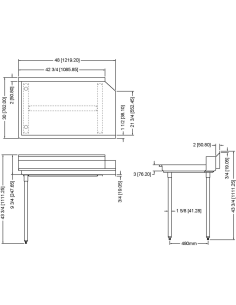 Commercial Stainless steel Pass Through Dishwasher Table Left 1219mm Width | Stalwart CDT48L 2