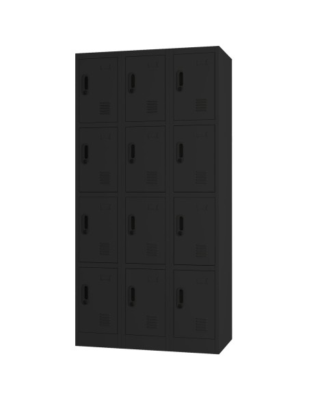 Commercial Black 12 Door Locker 900x400x1800mm | Stalwart DA-LOCKER12TWBLACK