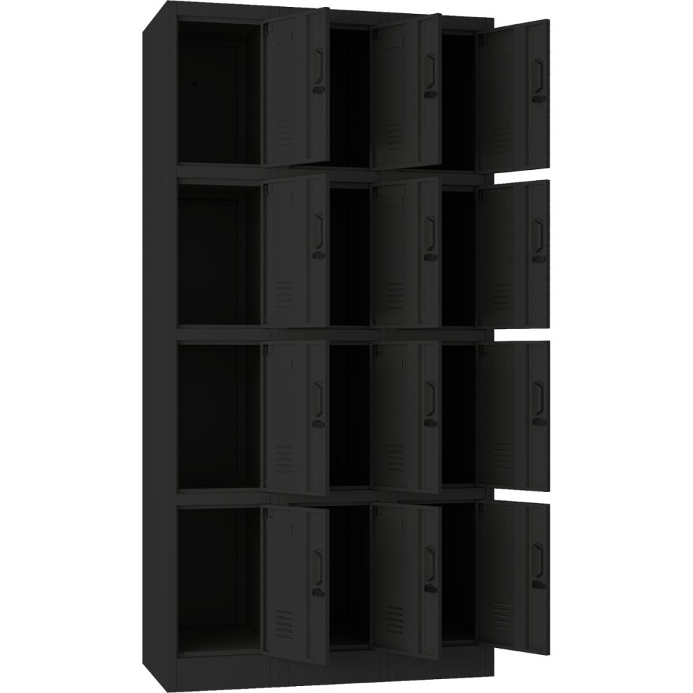 Commercial Black 12 Door Locker 900x400x1800mm | Stalwart DA-LOCKER12TWBLACK