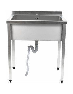 Commercial Pot Wash Sink Stainless steel 1 bowl Splashback 1000x600x900mm Square legs | Stalwart DA-PSA10060 2