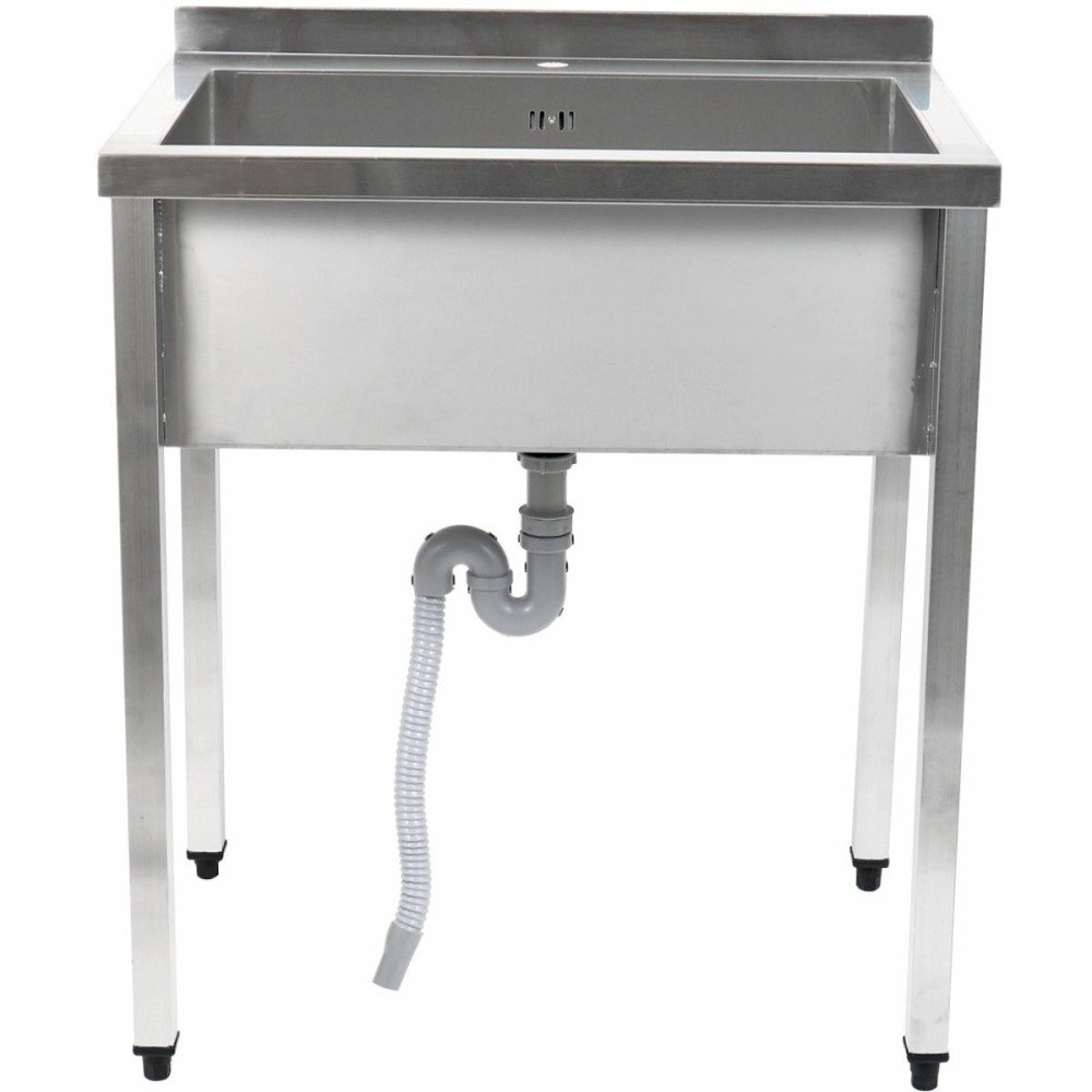 Commercial Pot Wash Sink Stainless steel 1 bowl Splashback 1000x600x900mm Square legs | Stalwart DA-PSA10060
