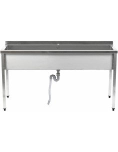 Commercial Pot Wash Sink Stainless steel 1 bowl Splashback 1400x700x900mm Square legs | Stalwart DA-PSA14070