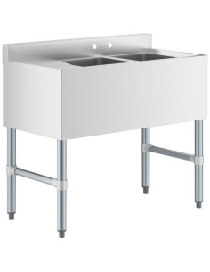 Commercial Sink Stainless steel 2 Bowl Left side Drain board | Stalwart DA-BS2T36L