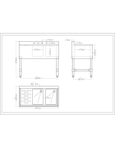 Commercial Sink Stainless steel 2 Bowl Left side Drain board | Stalwart DA-BS2T36L 2