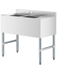 Commercial Sink Stainless steel 2 Bowl Right side Drain board | Stalwart DA-BS2T36R