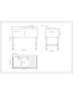 Commercial Sink Stainless steel 2 Bowl Right side Drain board | Stalwart DA-BS2T36R 2