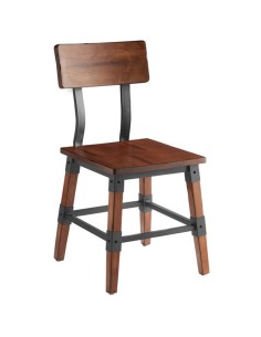 2pcs Rustic Style Dining Chair Antique Walnut | Stalwart DA-GSW0236