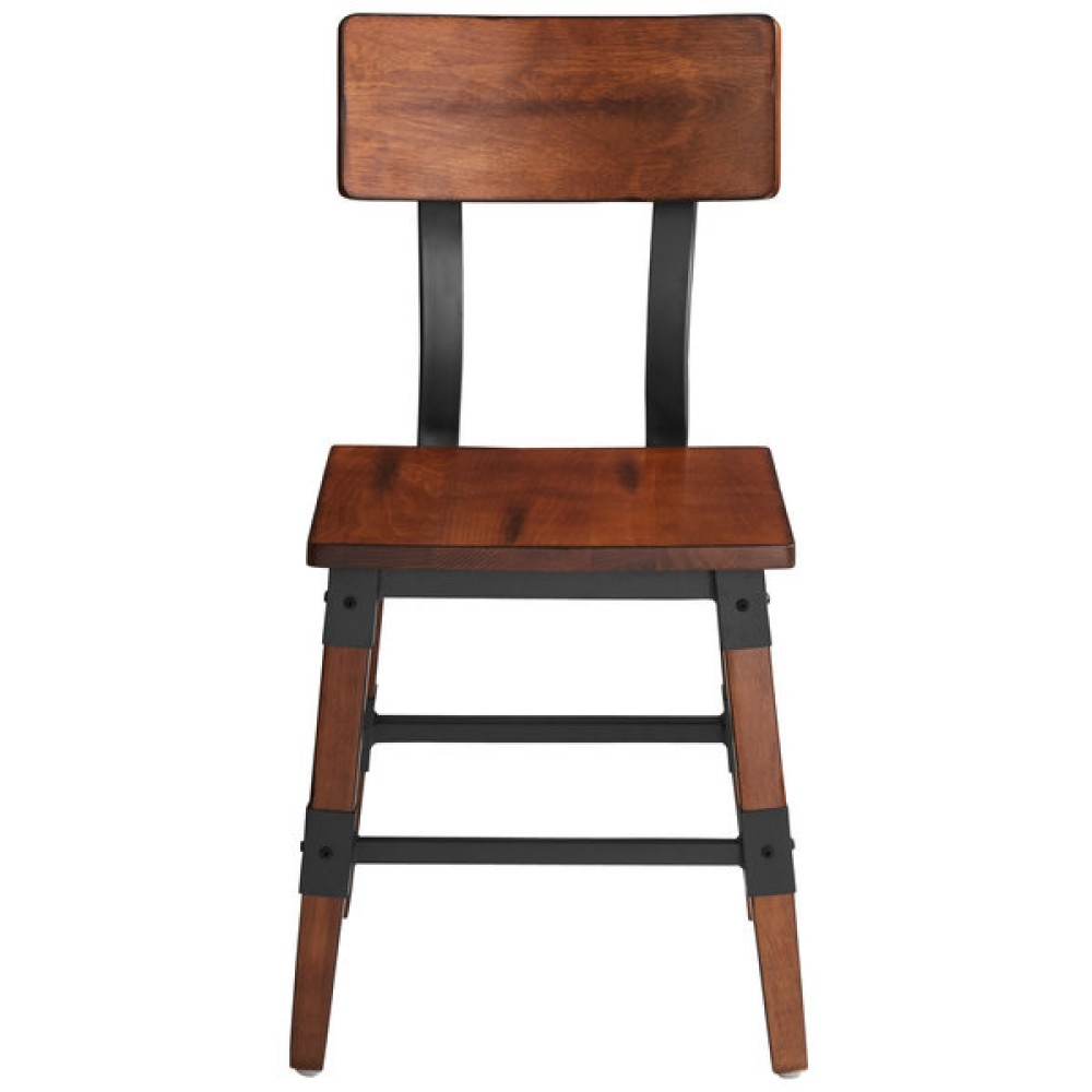 2pcs Rustic Style Dining Chair Antique Walnut | Stalwart DA-GSW0236