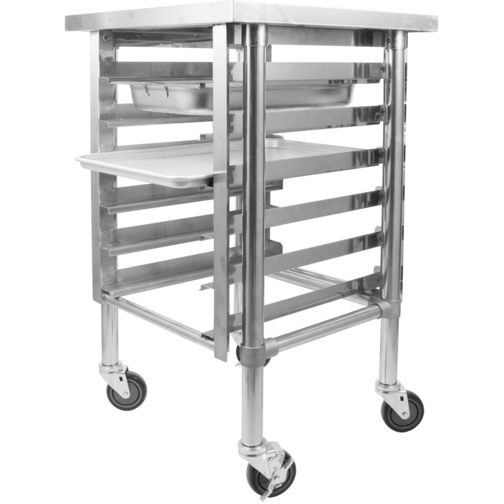 Commercial Mobile Equipment Stand with 6 Tier Tray Rack GN1/1 Marine Edges 1200x600x600mm | Stalwart DA-WHMTR60120C