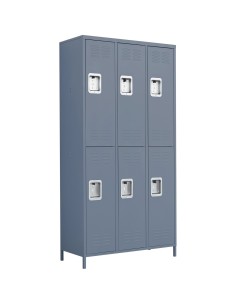 Commercial Grey 6 Door Locker with 1 Shelf 900x400x1830mm | Stalwart DA-SART238