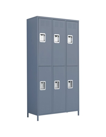 Commercial Grey 6 Door Locker with 1 Shelf 900x400x1830mm | Stalwart DA-SART238