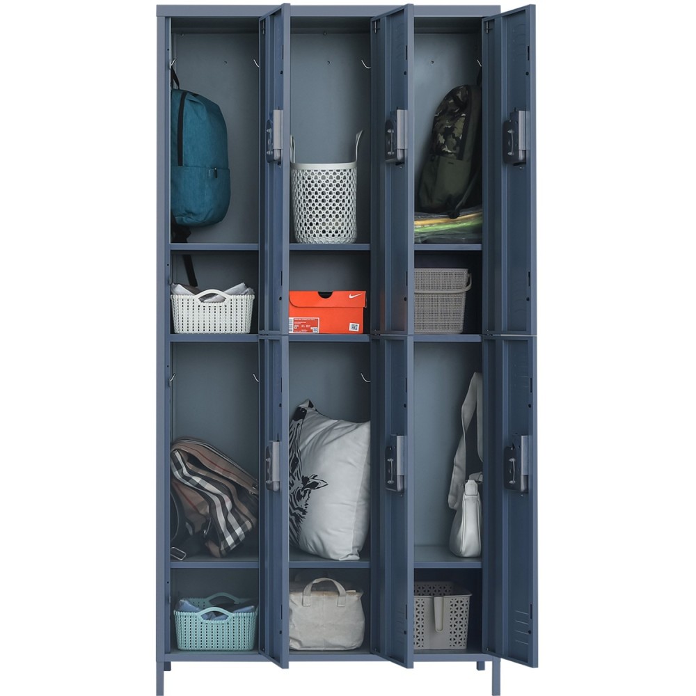 Commercial Grey 6 Door Locker with 1 Shelf 900x400x1830mm | Stalwart DA-SART238