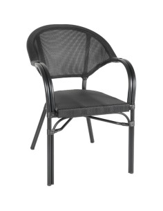 Bistro Teslin Chair Double Tube Aluminium Black | Stalwart DA-ZF3022CBLACK