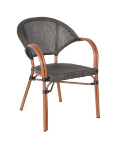 Bistro Teslin Chair Double Tube Aluminium Wood finish| Stalwart DA-ZF3022CWOOD